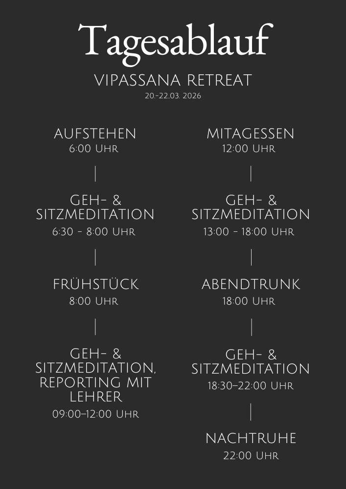 Tagesablauf Vipassana Retreat